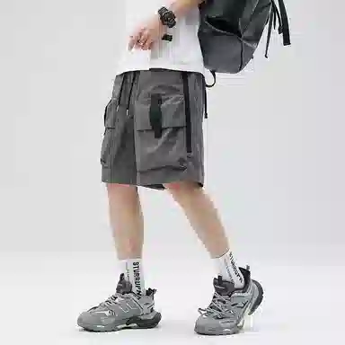 沐诚阳译 美式潮流户外工装五分运动裤 多口袋设计透气凉感宽松版型休闲短裤 男女同款