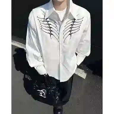 MIIRACER Paris Fashion Embroidered Shirt