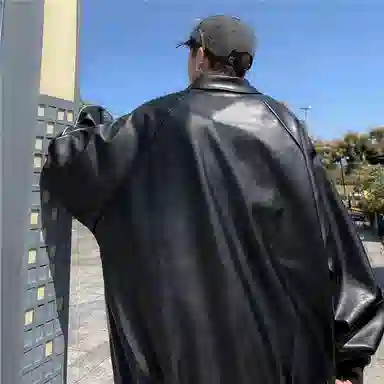 美式潮流高街复古个性拼接设计时尚百搭高级感街头机车风休闲外套皮衣 男女同款