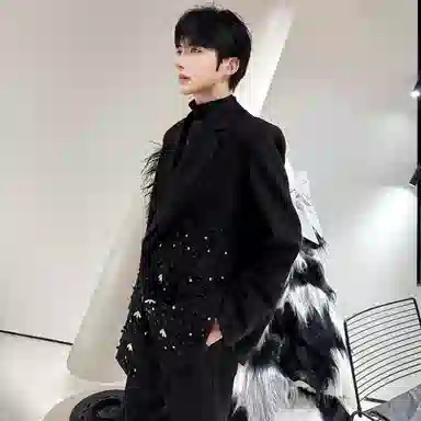 韩系重工烫钻钉珠流苏设计感酷飒西服外套西装 男女同款