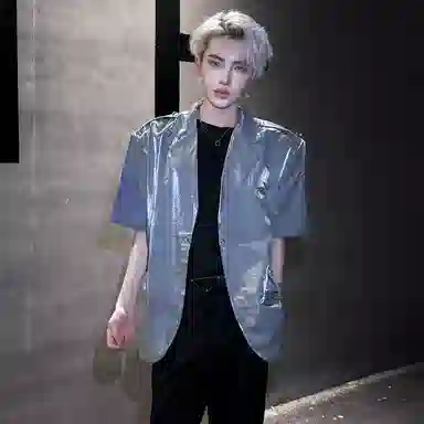 MIIRACER Short Sleeve Satin Shirt