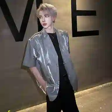 MIIRACER Short Sleeve Satin Shirt