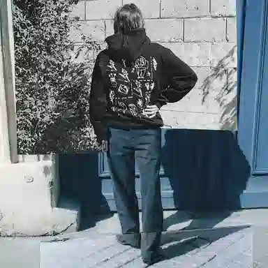 POLAR SKATE CO Sad At Times Dave Hoodie Black