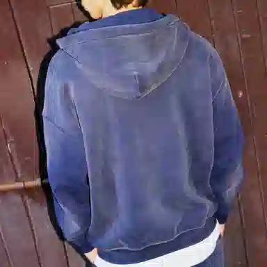 MIND ERROR Washed Double Zipper Hoodie