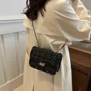 Miss Angel Plaid Chain Crossbody Bag