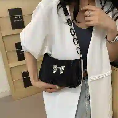 Miss Angel Bow Design Shoulder Bag
