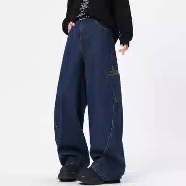 FUERZA Wide Leg Jeans Deep Blue