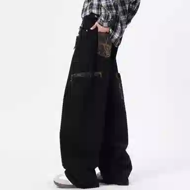 FUERZA Wide Leg Jeans Deep Blue