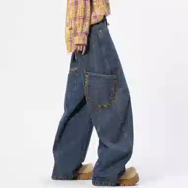 FUERZA Wide Leg Jeans Deep Blue