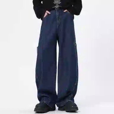 FUERZA Wide Leg Jeans Deep Blue