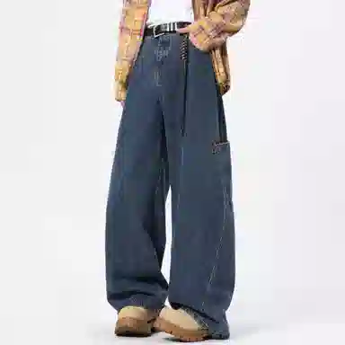 FUERZA Wide Leg Jeans Deep Blue