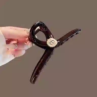 TBoML Vintage Brown Gold Label Shark Clip