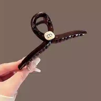 TBoML Vintage Brown Gold Label Shark Clip