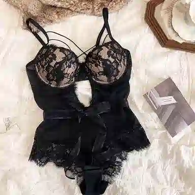 秀黛 蕾丝连体内衣纯色性感文胸 女款