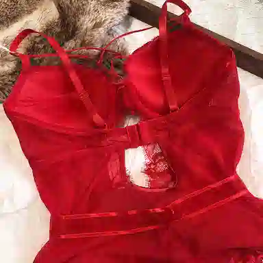 秀黛 蕾丝连体内衣纯色性感文胸 女款