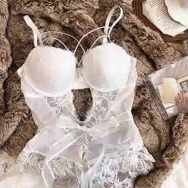 秀黛 蕾丝连体内衣纯色性感文胸 女款