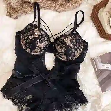 秀黛 蕾丝连体内衣纯色性感文胸 女款