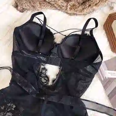 秀黛 蕾丝连体内衣纯色性感文胸 女款