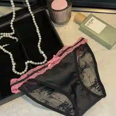 秀黛 蕾丝抗菌纯棉裆低腰辣妹纯欲性感撞色透气无痕三角内裤 女款