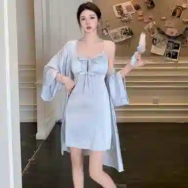 秀黛 甜美性感冰丝纯欲风睡衣套装 女款