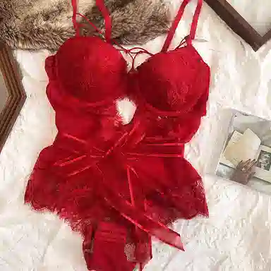 秀黛 蕾丝连体内衣纯色性感文胸 女款