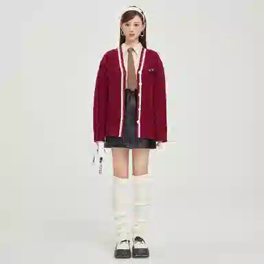 JESSYLINE V-Neck Cardigan Red