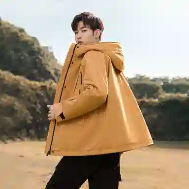 鸭鸭 连帽时尚百搭保暖纯色休闲羽绒服 男女同款