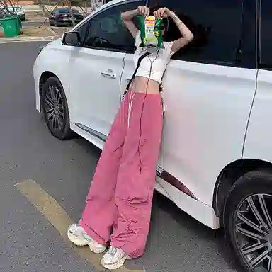 High Street Sweet Spicy Wide-leg Cargo Pants Women