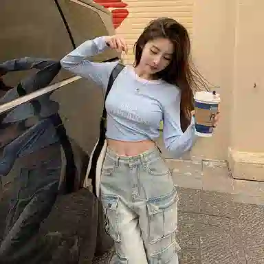 JUFU Retro Cargo Wide Leg Jeans