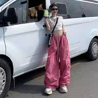 High Street Sweet Spicy Wide-leg Cargo Pants Women