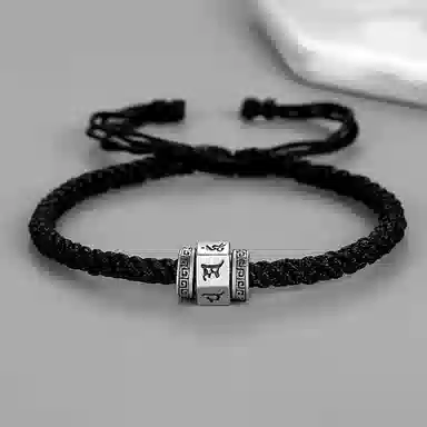 至爱无上 织物六字真言 国风简易冷情感 中式百搭日常通勤 合金 手链 男款