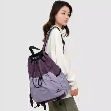 揽月 时尚设计感撞色百搭清新简约 牛津布 书包背包双肩包 男女同款情侣款 紫色/咖色/绿色/蓝色