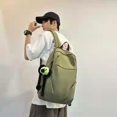 揽月 纯色轻便大容量通勤 尼龙 双肩包 男女同款情侣款 多色