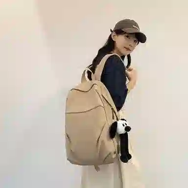 揽月 纯色轻便大容量通勤 尼龙 双肩包 男女同款情侣款 多色