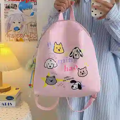 揽月 小众日系风撞色 尼龙 双肩包 男女同款情侣款 多色