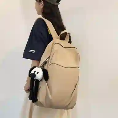 揽月 纯色轻便大容量通勤 尼龙 双肩包 男女同款情侣款 多色