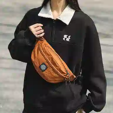 揽月 简约休闲慵懒风纯色涂鸦通勤百搭 尼龙 斜挎胸包 男女同款情侣款 多色