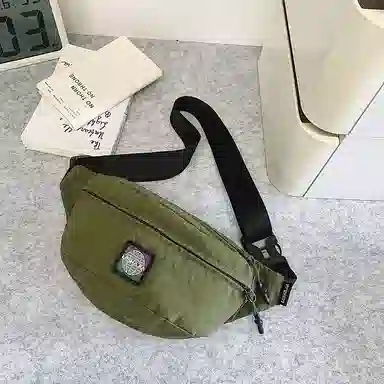 揽月 简约休闲慵懒风纯色涂鸦通勤百搭 尼龙 斜挎胸包 男女同款情侣款 多色