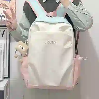 揽月 撞色简约学生通勤百搭 牛津布 书包背包双肩包 男女同款情侣款 多色