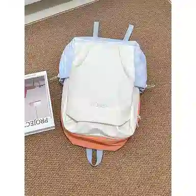 揽月 撞色简约学生通勤百搭 牛津布 书包背包双肩包 男女同款情侣款 多色