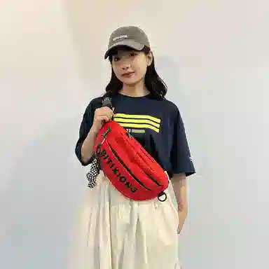 揽月 日系工装简约休闲纯色上课通勤百搭 尼龙 腰包 常规 男女同款情侣款 黑色/白色/红色/桔色