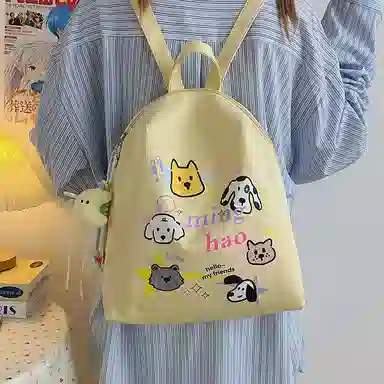 揽月 小众日系风撞色 尼龙 双肩包 男女同款情侣款 多色