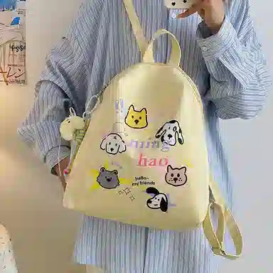 揽月 小众日系风撞色 尼龙 双肩包 男女同款情侣款 多色