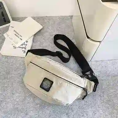 揽月 简约休闲慵懒风纯色涂鸦通勤百搭 尼龙 斜挎胸包 男女同款情侣款 多色