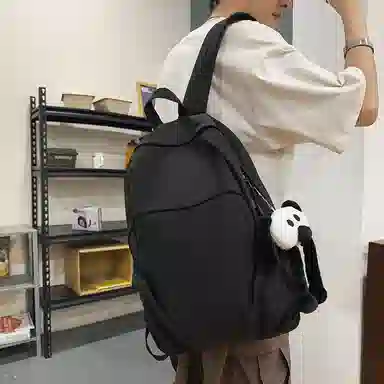 揽月 纯色轻便大容量通勤 尼龙 双肩包 男女同款情侣款 多色