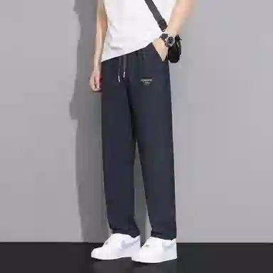 太子龍 三角标基础款松紧腰锦氨冰丝简约直筒休闲裤 男款