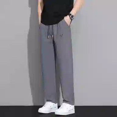 太子龍 三角标基础款松紧腰锦氨冰丝简约直筒休闲裤 男款
