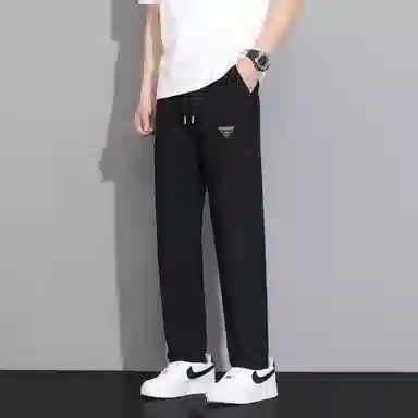 太子龍 三角标基础款松紧腰锦氨冰丝简约直筒休闲裤 男款