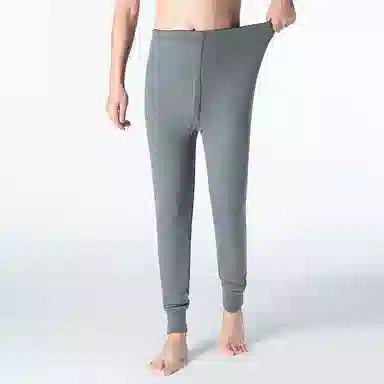 兰缪 加厚摇粒绒青少年秋裤高弹修身不紧绷螺纹收口防风新升级抗寒舒适透气保暖裤 男款