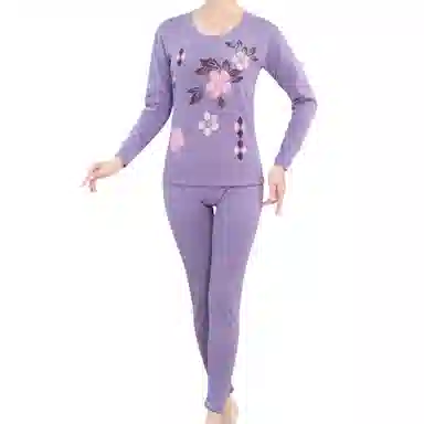 兰缪 圆领抗寒锁温耐磨舒适透气亲肤柔软保暖套装 女款